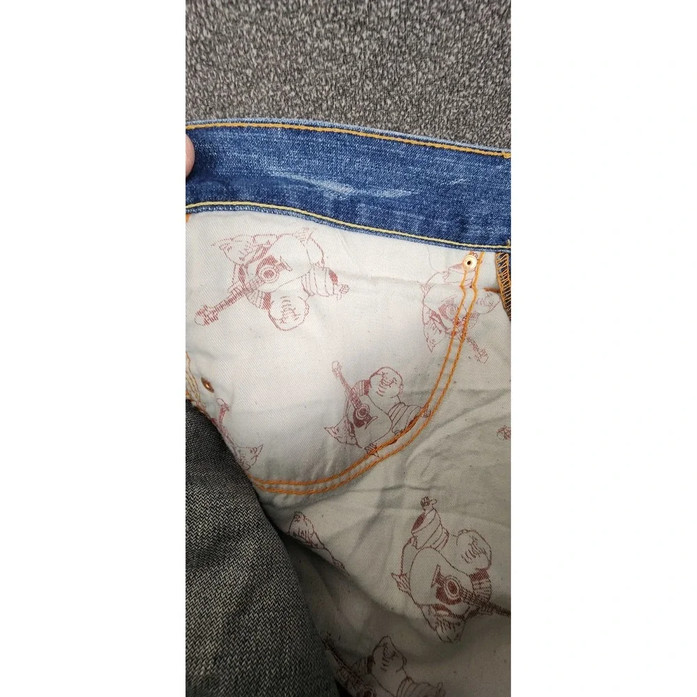 True Religion World‎ Embroidered Rare Men 38x33.5 Yuppie Distressed Denim Y2K